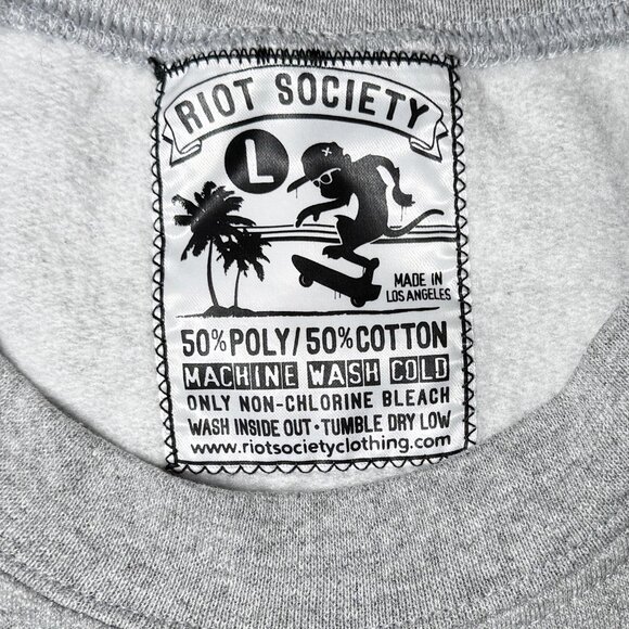 NWOT RIOT SOCIETY MO' HONEY MO' PROBLEMS ARTIST URBAN CREW GRAY SWEATSHIRT LARGE - Picture 6 of 7